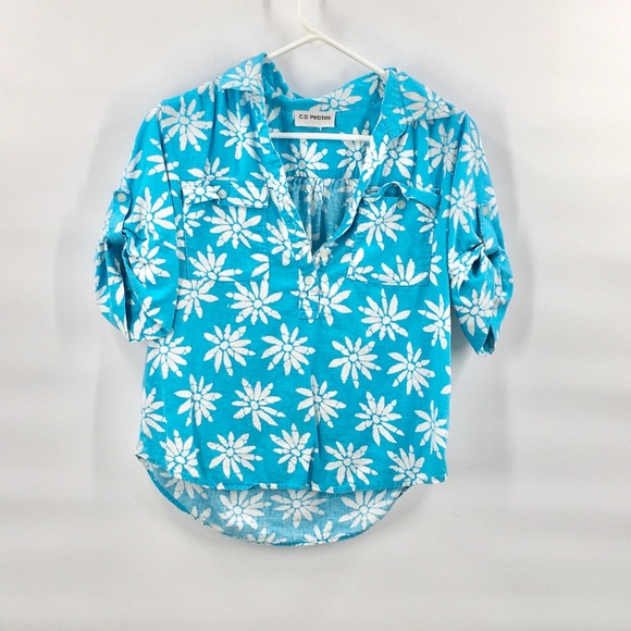 CD Petites Floral Casual Button Down Shirt… - Picture 2 of 4